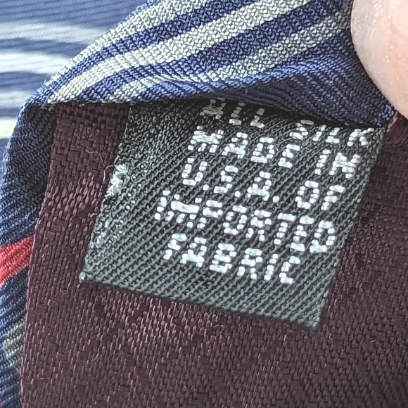 Christian Dior Vintage Geometric Silk Necktie in Slate Blue and Gray - Picture 4 of 7